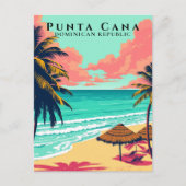 Retro Punta Cana Dominicaanse Republiek Beach Trav Briefkaart (Voorkant)