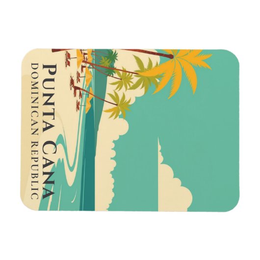 Retro Punta Cana Souvenir Dominicaanse Republiek Magneet (Horizontaal)