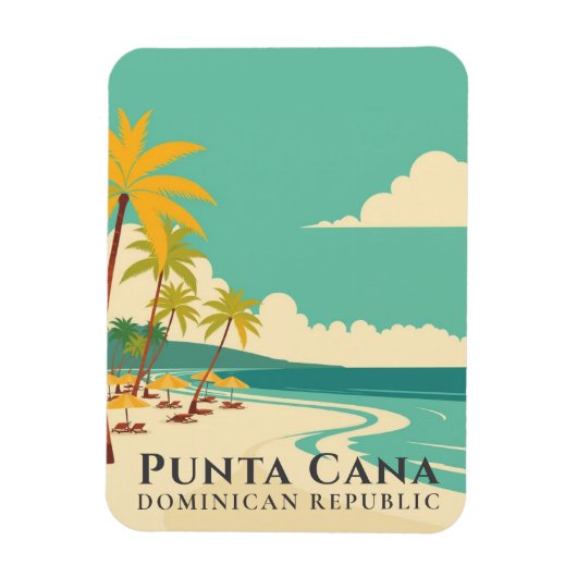 Retro Punta Cana Souvenir Dominicaanse Republiek Magneet (Verticaal)