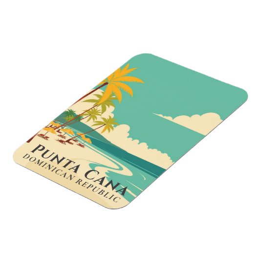 Retro Punta Cana Souvenir Dominicaanse Republiek Magneet (Linkerzijde)