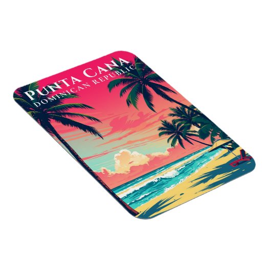 Retro Punta Cana Souvenir Dominican Republic Beach Magneet (Rechterzijde)