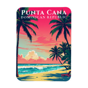 Retro Punta Cana Souvenir Dominican Republic Beach Magneet