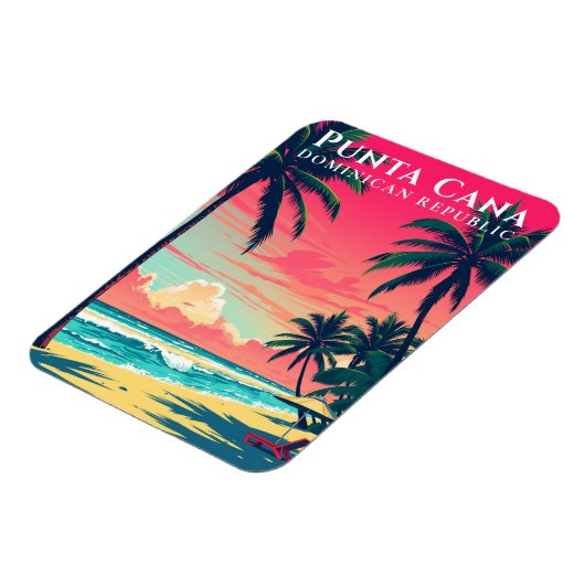 Retro Punta Cana Souvenir Dominican Republic Beach Magneet (Linkerzijde)