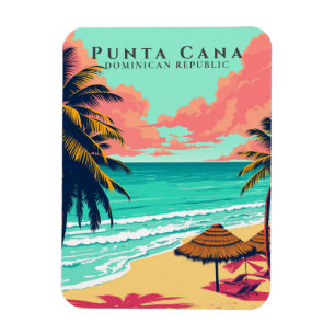 Retro Punta Cana Souvenir Dominican Republic Beach Magneet