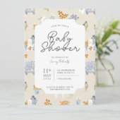 Retro Puppy Dog Bloemenwinkel Baby shower Kaart (Staand voorkant)