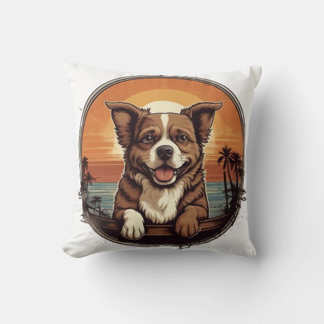 Retro Puppy Kussen (Voorkant)