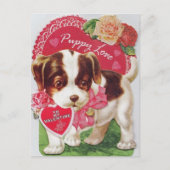  Retro Puppy Love Valentijnsdag Feestdagenkaart (Voorkant)