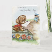 Retro Puppy Moederdag Card Kaart (Voorkant)