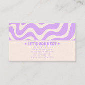 Retro Purple Cream 70s Boho Groovy Funky Trendy Visitekaartje (Achterkant)