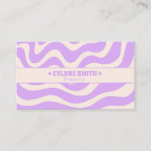 Retro Purple Cream 70s Boho Groovy Funky Trendy Visitekaartje (Voorkant)