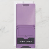Retro Purple Handheld Gaming Birthday Invitation Kaart (Achterkant)