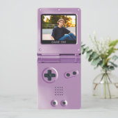 Retro Purple Handheld Gaming II Birthday Kaart (Staand voorkant)
