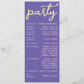 Retro Purple Spring Disco Wedding Ceremony Program Programmakaart (Achterkant)