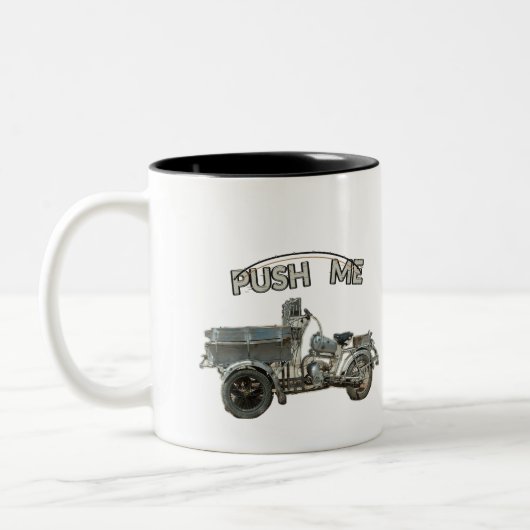 Retro 'Push Me' Voertuig Twee Tons Mok (Links)