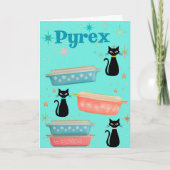 Retro Pyrex en  zwarte katten uit de middeleeuwen Kaart (Voorkant)