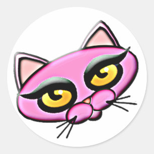 Retro Qat-Sticker Ronde Sticker
