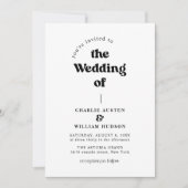 Retro QR-code alles in één bruiloft Kaart (Voorkant)