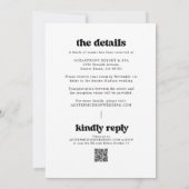 Retro QR-code alles in één bruiloft Kaart (Achterkant)