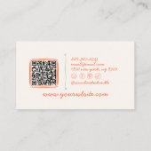 Retro QR-code Hand geschreven getekend gestript kl Visitekaartje (Achterkant)