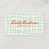 Retro QR-code Hand geschreven getekend Groovy Bold Visitekaartje (Voorkant)