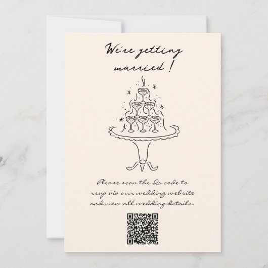 Retro QR-code Hand getekend geschreven eigenzinnig Kaart (Achterkant)