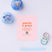 Retro QR Code Roze Budget Weddenschap Flyer (Enkel)