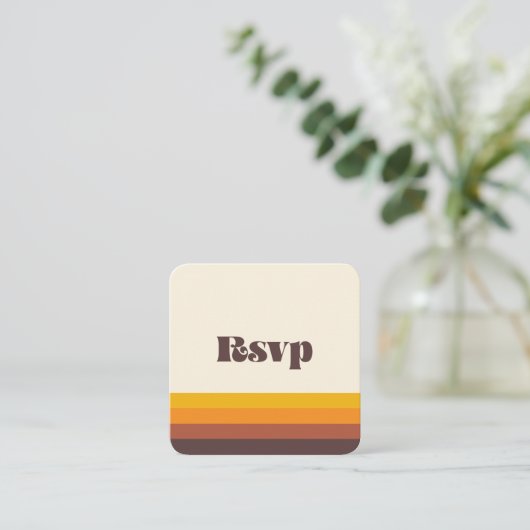 retro QR code RSVP respons Informatiekaartje (Staand voorkant)