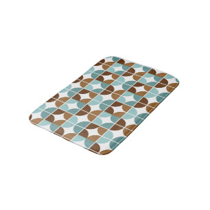 Retro Quarter Blue Brown Badmat