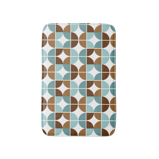 Retro Quarter Blue Brown Badmat (Voorkant Verticaal)