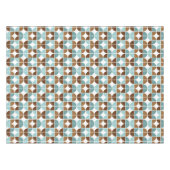Retro Quarters Blue Brown Pattern Tafelkleed (Voorkant (Horizontaal))