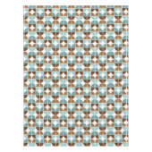 Retro Quarters Blue Brown Pattern Tafelkleed (Voorkant)