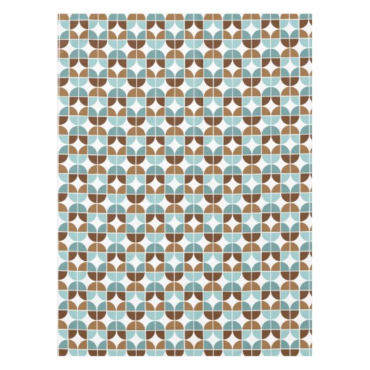 Retro Quarters Blue Brown Pattern Tafelkleed (Voorkant)