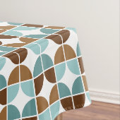Retro Quarters Blue Brown Pattern Tafelkleed (Voorbeeld)