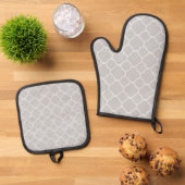 Retro Quatrefoil Achtergrond Ovenwant & Pannenlap Set (Top down)