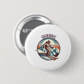 Retro  Quebec Canada Ski Resort Winterski Ronde Button 5,7 Cm (Voorkant /achterkant)