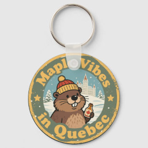 Retro Quebec Esdoornsiroop Sleutelhanger