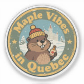 Retro Quebec Maple Syrup Sticker (Voorkant)