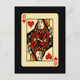 Retro Queen of Hearts Briefkaart