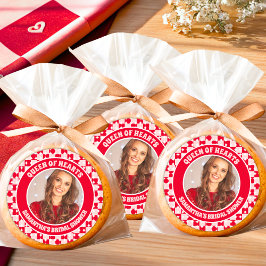 Retro Queen Of Hearts Bruidsdiner Foto Ronde Sticker