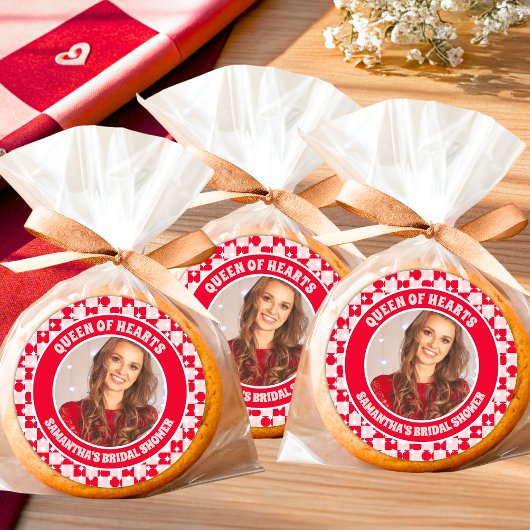 Retro Queen Of Hearts Bruidsdiner Foto Ronde Sticker