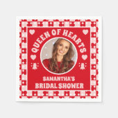 Retro Queen Of Hearts Bruidsfeest Foto Servet (Voorkant)