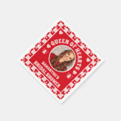 Retro Queen Of Hearts Bruidsfeest Foto Servet (Hoek)