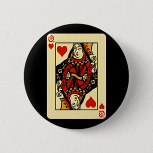 Retro Queen of Hearts Ronde Button 5,7 Cm