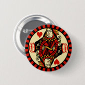 Retro Queen of Hearts Ronde Button 5,7 Cm (Voorkant /achterkant)