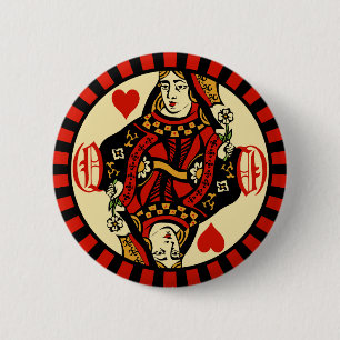 Retro Queen of Hearts Ronde Button 5,7 Cm