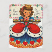 Retro Queen of Hearts Verjaardag Briefkaart (Voorkant)