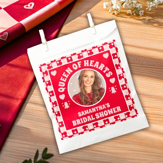 Retro Queen of Hearts Vrijgezellenfeest Foto Bedankzakje