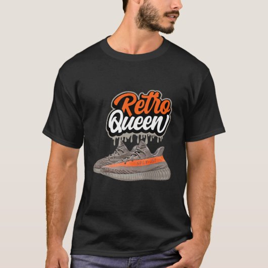 Retro Queen Sneaker Match 350 V2 Beluga Reflectere T-shirt (Voorkant)
