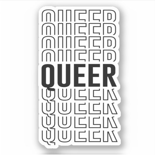 Retro Queer Patroon Sticker (Voorkant)
