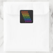 Retro Queer Pattern T-Shirt Vierkante Sticker (Tas)